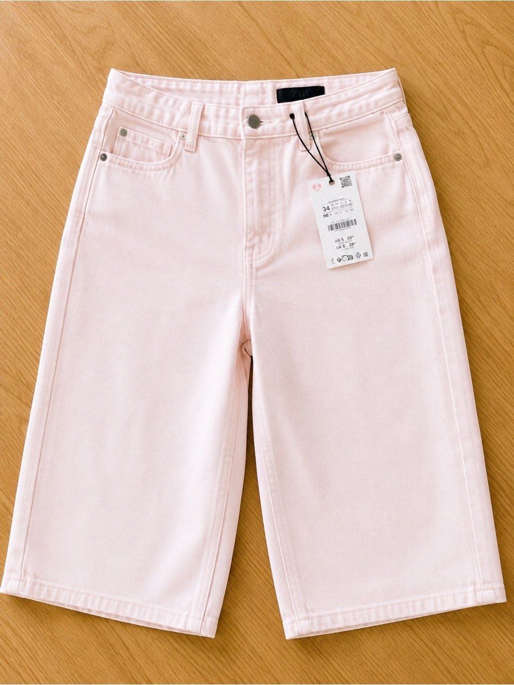 Zara Pale Pink Bermuda Shorts